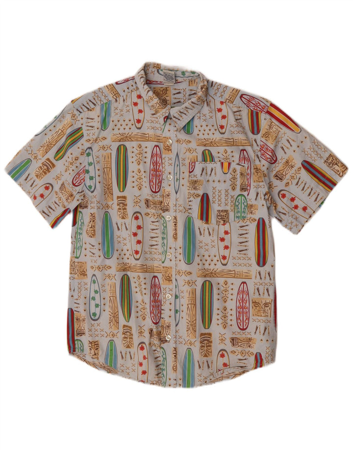 Old Navy Boys abstrakt mønster skjorte 14-15 år XL Blå Hawaiian