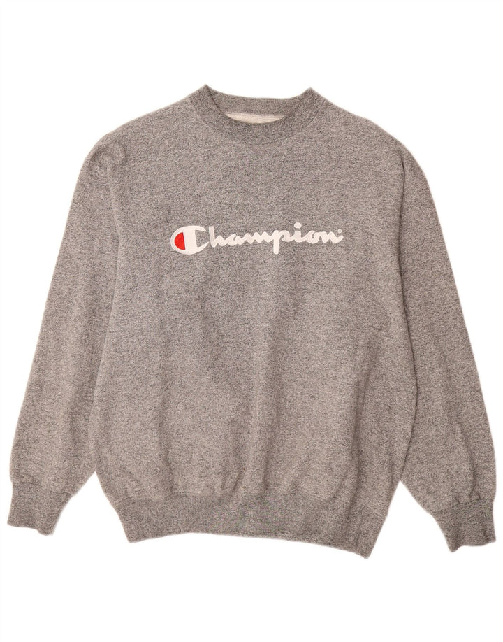 Champion Herre Grafisk Sweatshirt Jumper Medium Grey Flecked Bomuld
