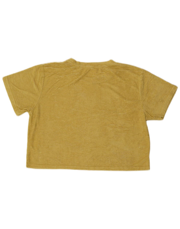 Rip Curl Dame Crop Velvet T-Shirt Top UK 18 XL Gul