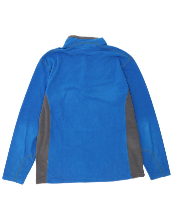 Columbia herre lynlås hals fleece jumper stor blå farveblok polyester