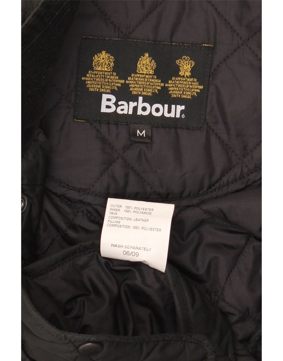 Barbour Herre quiltet jakke UK 38 Medium Sort Polyester
