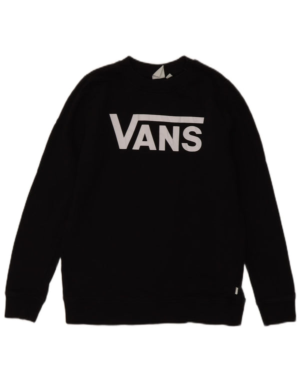 Vans Dame Grafisk Sweatshirt Jumper UK 10 Small Black Bomuld