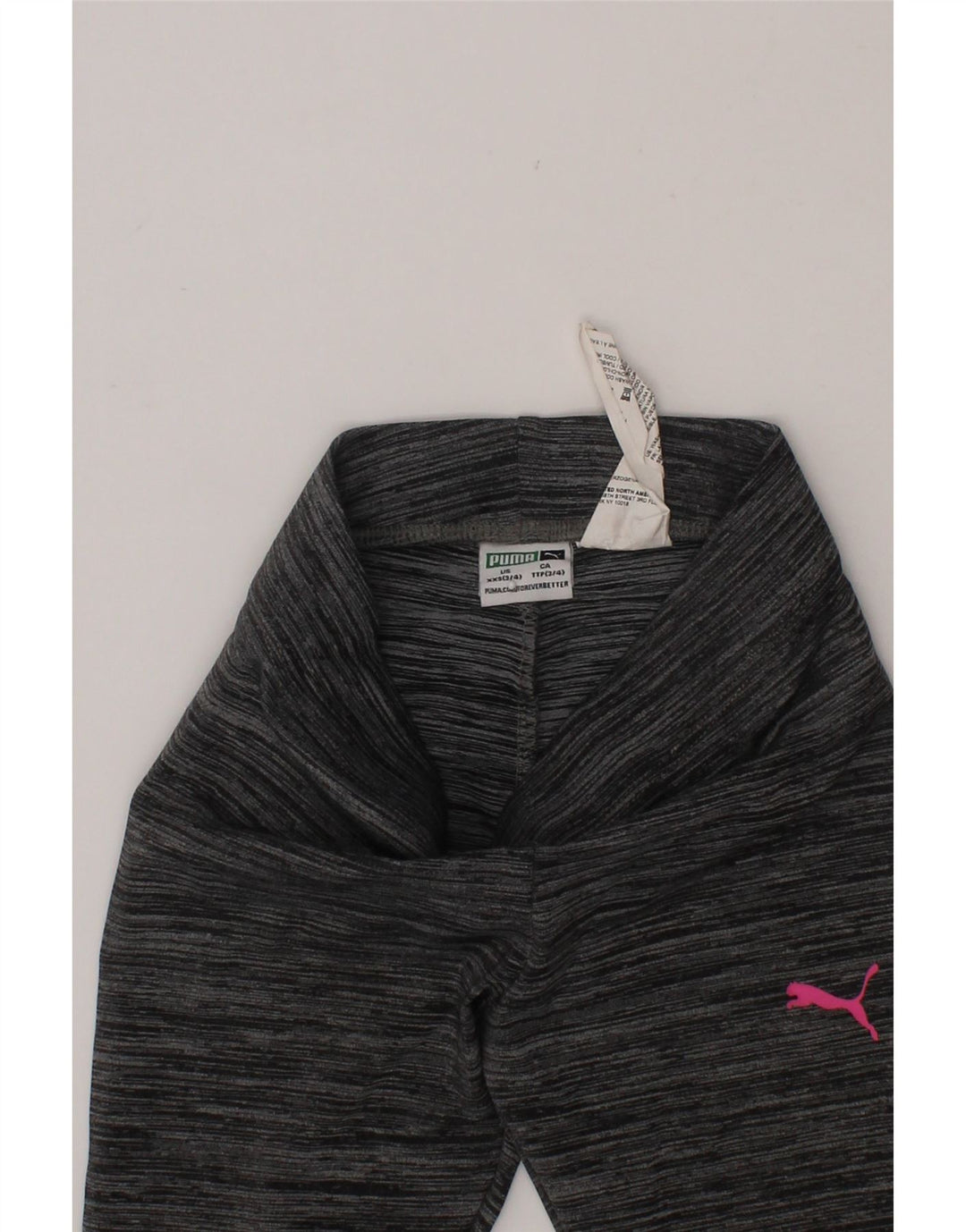 PUMA Girls Leggings 3-4 Years 2XS Grey Pinstripe Polyester Vintage Puma and Second-Hand Puma from Messina Hembry 