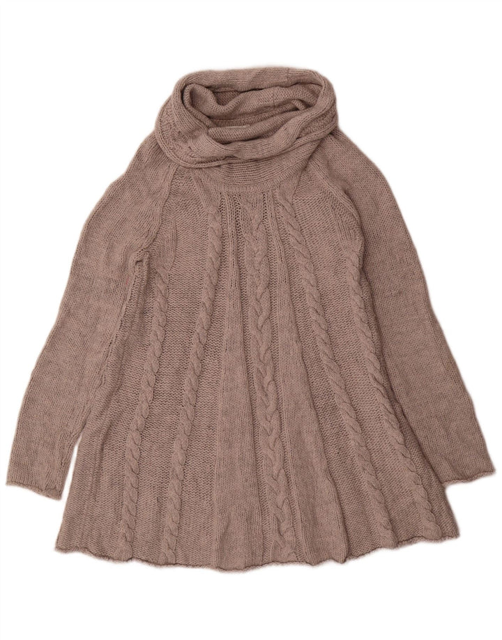 Marks & Spencer Dame Rullehals Sweater UK 10 Small Grey Acryl