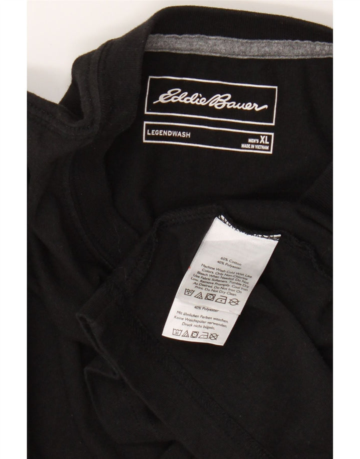 EDDIE BAUER Mens T-Shirt Top XL Black Cotton Vintage Eddie Bauer and Second-Hand Eddie Bauer from Messina Hembry 