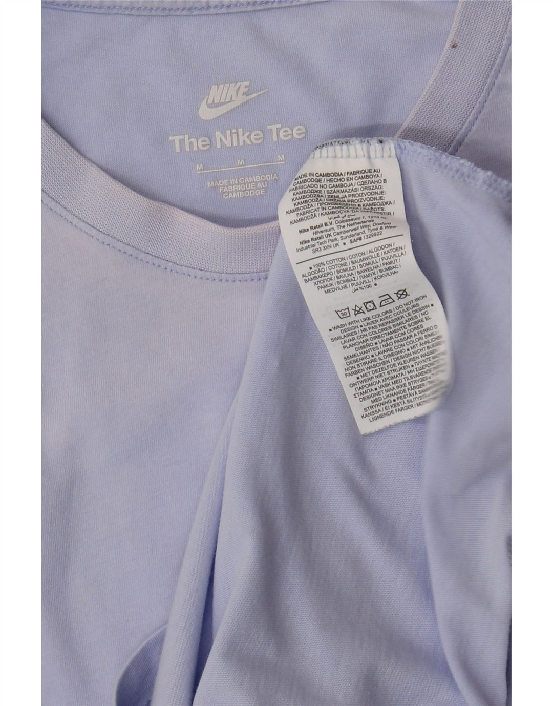 NIKE T-shirt top mellemblå bomuld til mænd