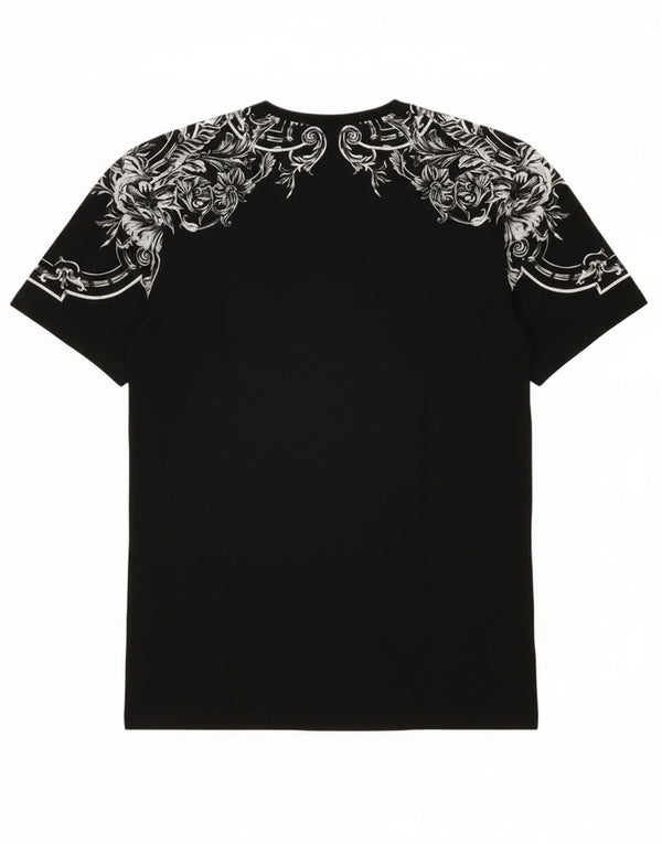 Zara Herre Grafisk T-Shirt Top Stor Sort Blomster