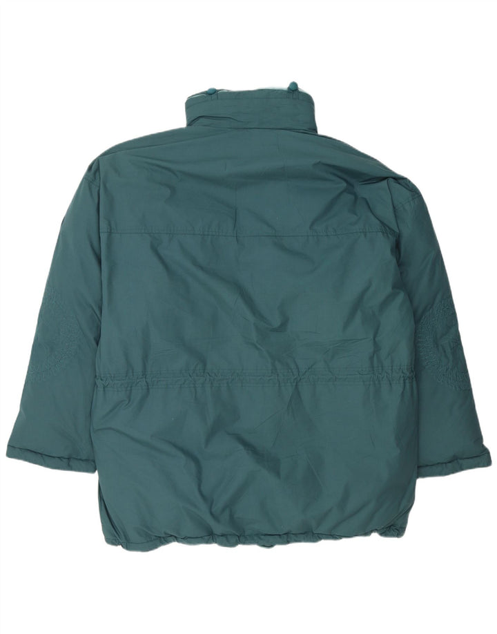 DIADORA Dame Oversized Polstret hættejakke UK 16 Large Blue Floral