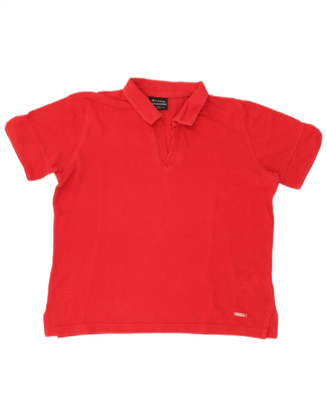 Champion Womens Crop Polo Shirt UK 14 Medium Rød Bomuld