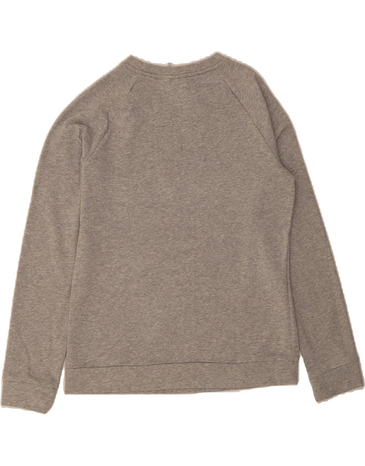 ADIDAS Womens Graphic Sweatshirt Jumper UK 14 Medium Grey Cotton Vintage Adidas and Second-Hand Adidas from Messina Hembry 
