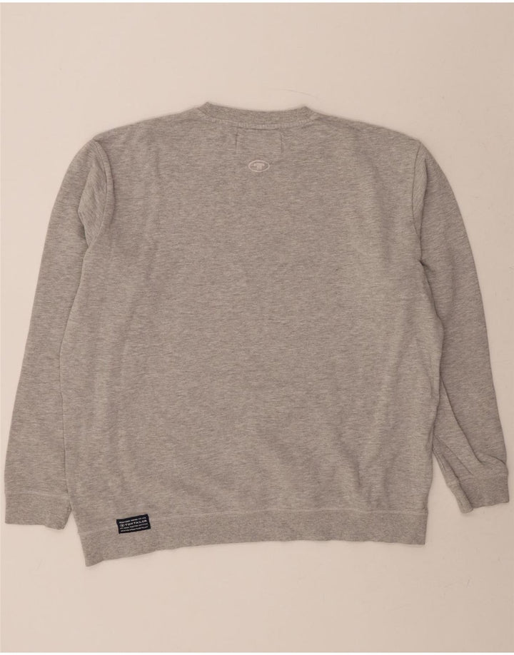 TOM TAILOR Mens Graphic Sweatshirt Jumper 2XL Grey Cotton Vintage Tom Tailor and Second-Hand Tom Tailor from Messina Hembry 