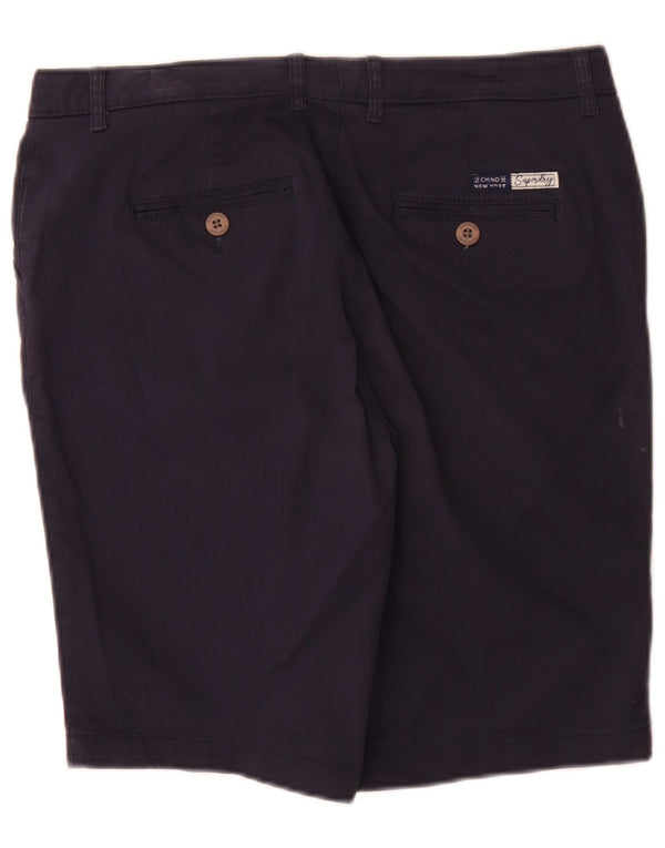 Superdry Regular Chino Shorts UK 12 Medium W32 Marineblå Bomuld
