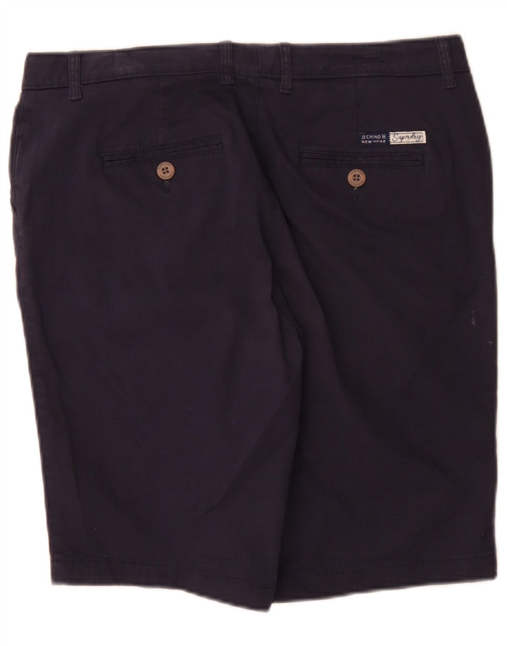Superdry Regular Chino Shorts UK 12 Medium W32 Marineblå Bomuld