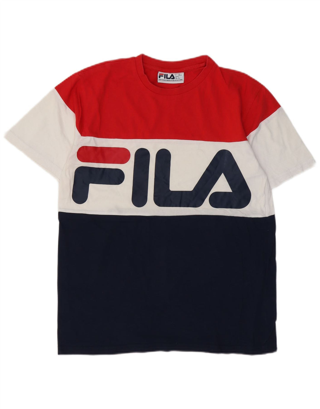 FILA Herre grafisk T-shirt Top Lille flerfarvet Colourblock Bomuld
