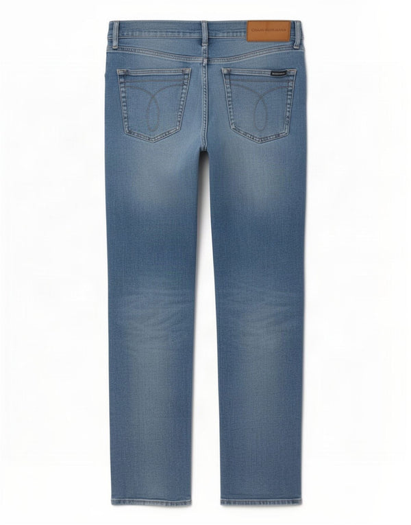 Calvin Klein Straight Jeans til mænd W31 L32 Blå Bomuld