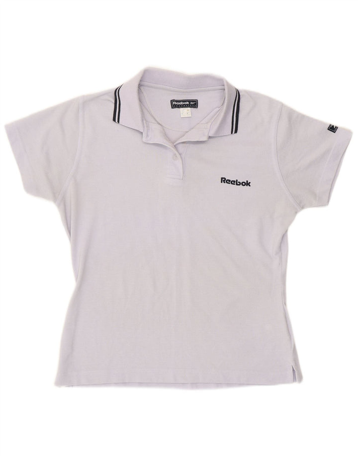 Reebok Dame Polo Shirt UK 14 Large Purple Polyester