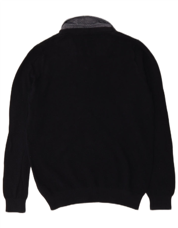 Marks & Spencer Herre Regular Fit Polo Neck sweater lille marineblå