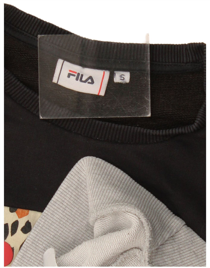 Fila Dame Grafisk Sweatshirt Jumper UK 10 Lille Flerfarvet