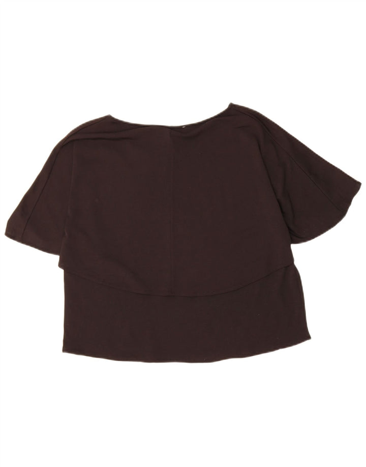 ZARA Womens Oversized Crop T-Shirt Top UK 10 Small Black