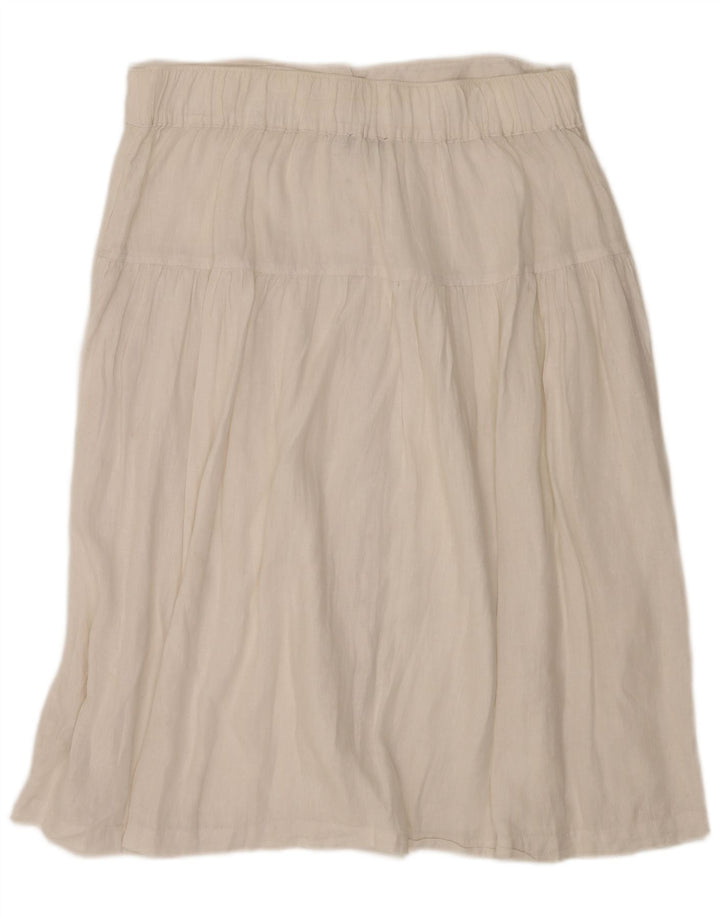 Marks & Spencer A-line nederdel til kvinder UK 16 Large W36 White Linen