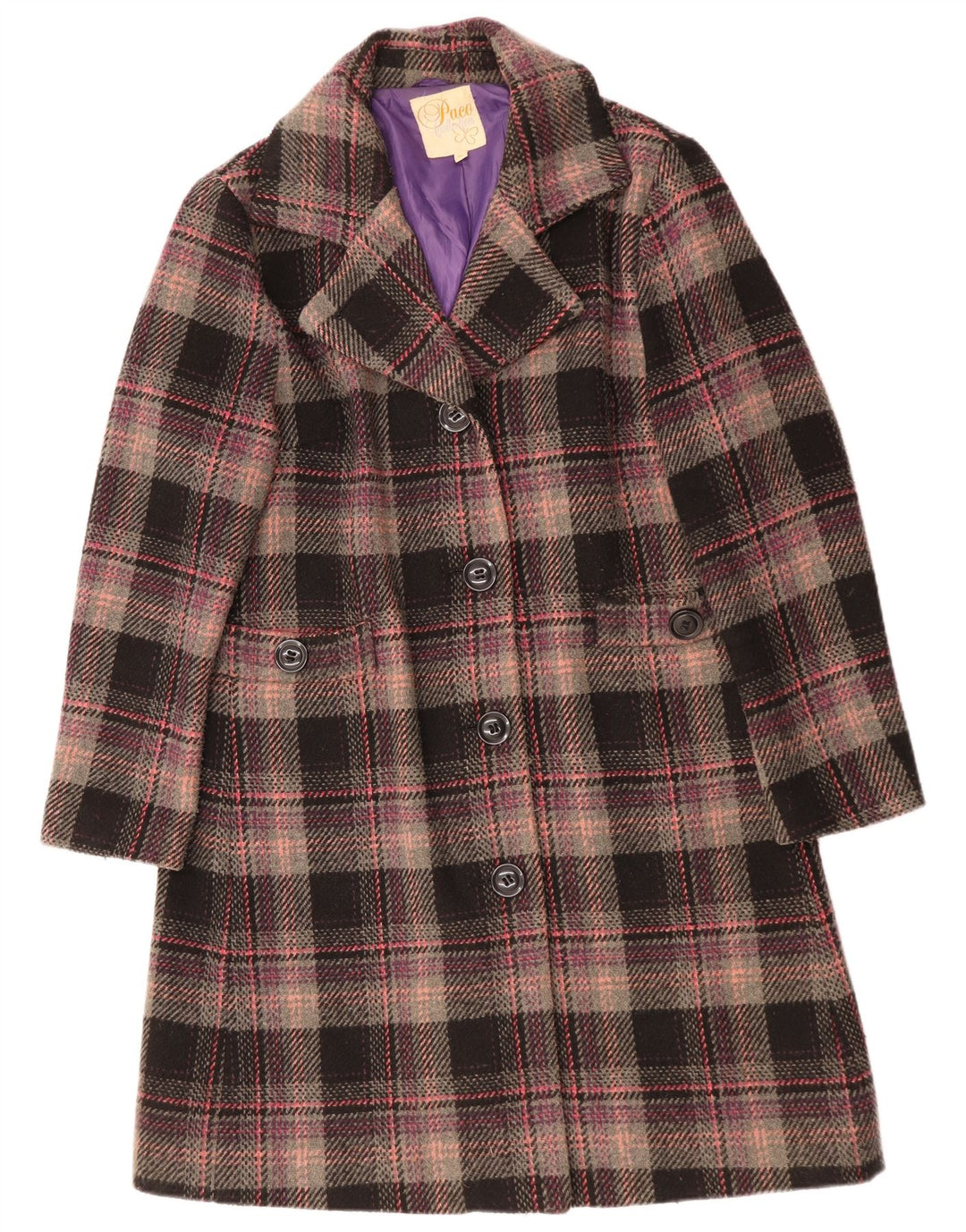 Paco Dame Overfrakke UK 18 XL Flerfarvet Plaid Polyester