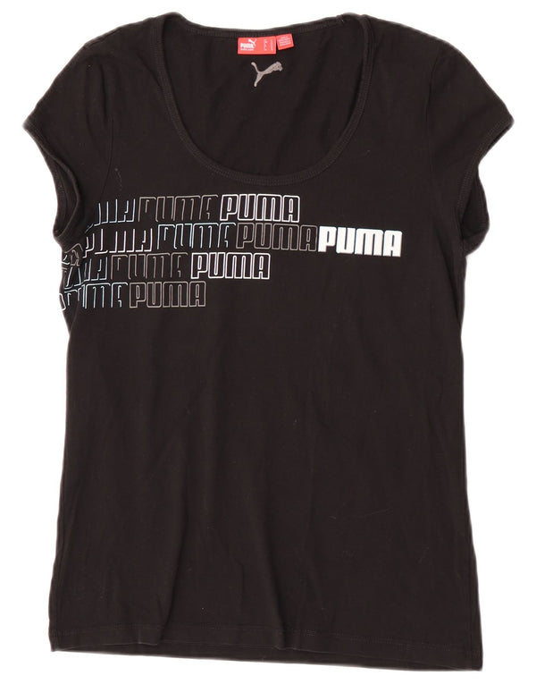 Puma Grafisk T-Shirt Top UK 14 Stor Sort