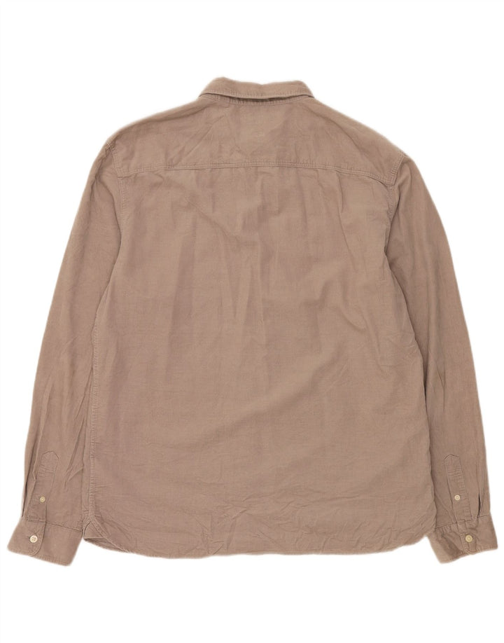 ALL SAINTS Herre fløjlsskjorte XL Beige Bomuld