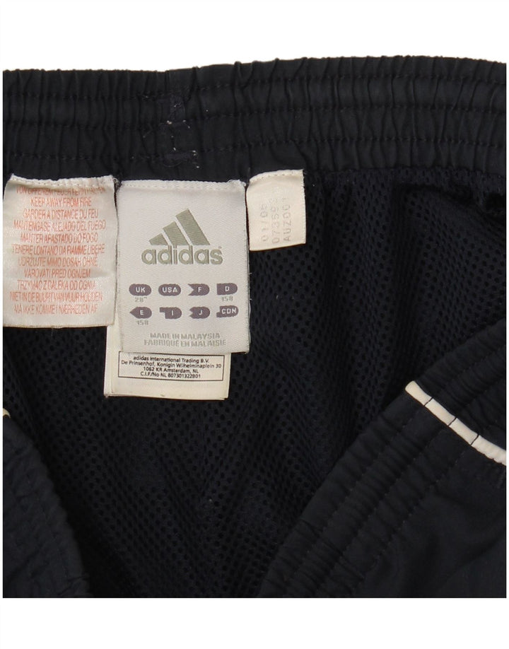 ADIDAS Mens Graphic Sport Shorts Small  Navy Blue Colourblock Polyester