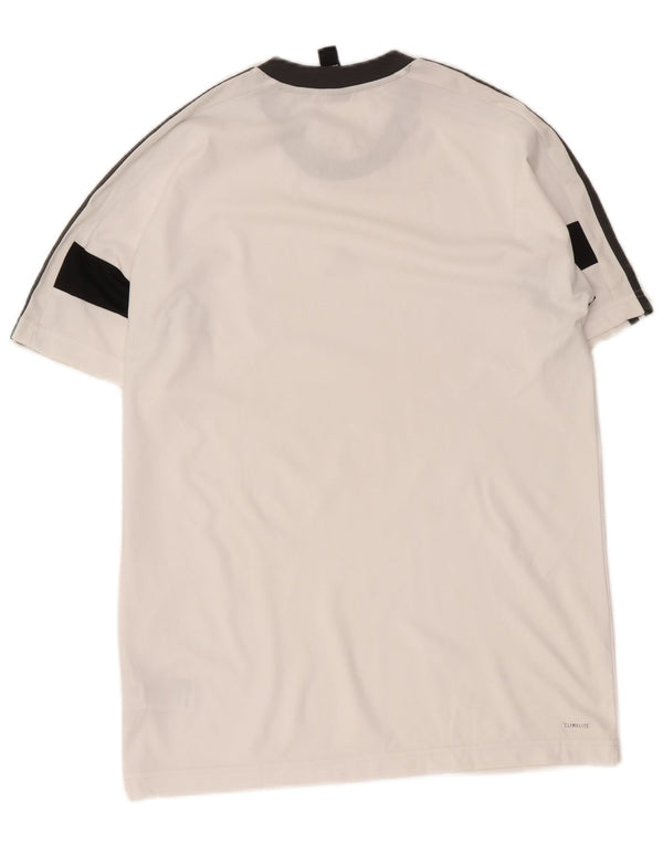 Adidas Herre Climalite T-Shirt Top Medium White Colourblock Polyester