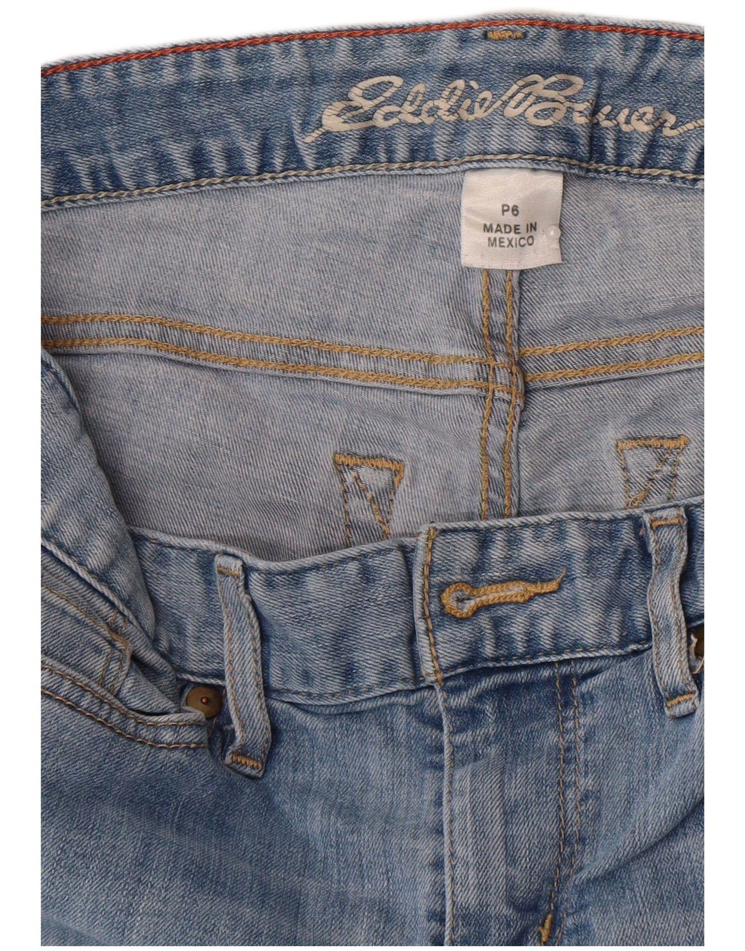 Eddie Bauer Womens Curvy Straight Jeans US 6 Medium W28 L29 Blue Cotton