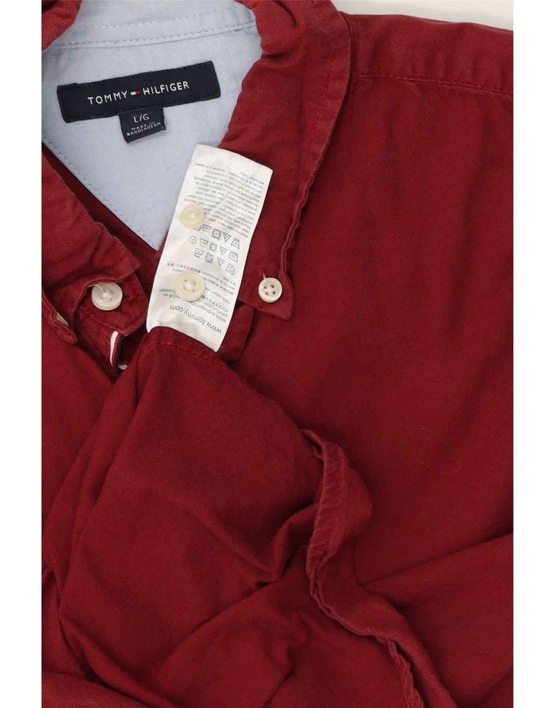 TOMMY HILFIGER Herreskjorte Stor Bourgogne bomuld