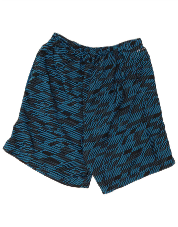 Nike Herre Dri Fit sportsshorts mellemblå geometrisk polyester