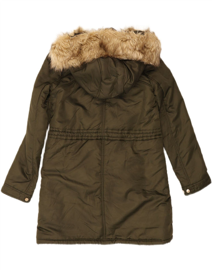 ZARA Womens Oversized Hooded Padded Coat UK 6 XS Green Vintage Zara and Second-Hand Zara from Messina Hembry 