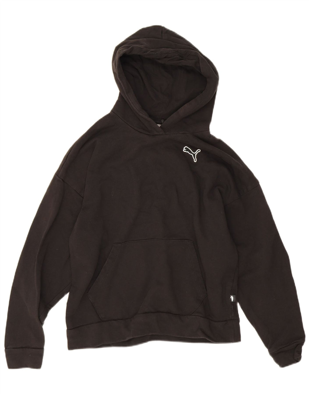 Puma Dame Hoodie Jumper UK 14 Medium Sort Bomuld