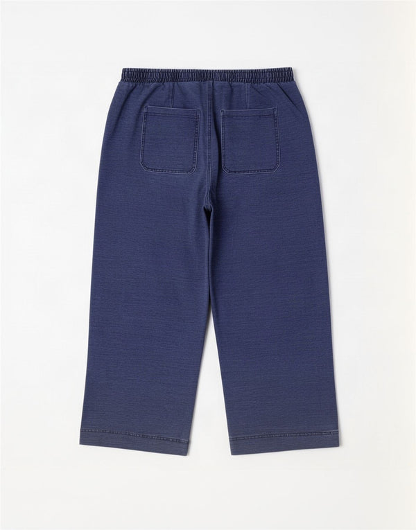 Marks & Spencer Chinobukser med brede ben til kvinder UK 18 XL W36 L28 Blå bomuld