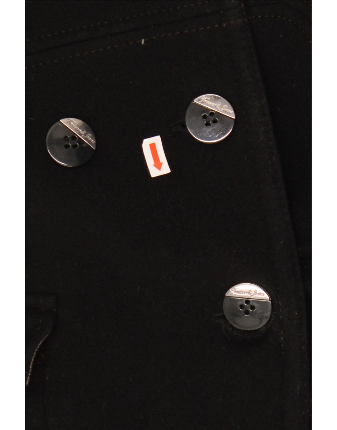 Trussardi Jeans Dame Dobbeltradet Frakke IT 44 Medium Sort Uld