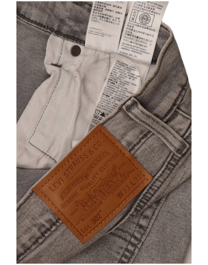 Levi's Herre 502 tilspidsede jeans W33 L32 Grå bomuld