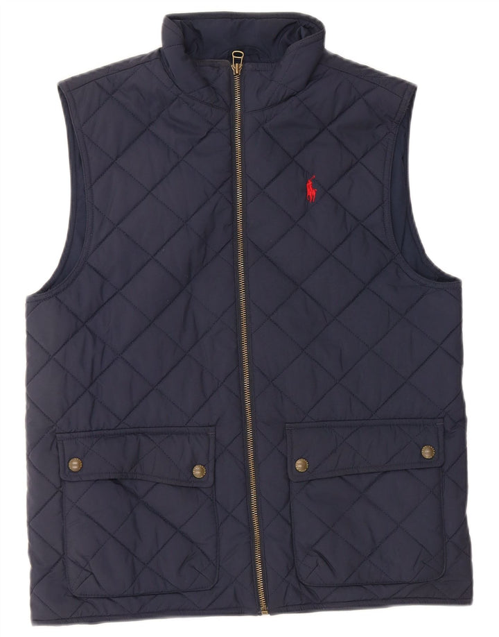 Polo Ralph Lauren Boys Quiltet Gilet 14-15 år Stor marineblå polyester