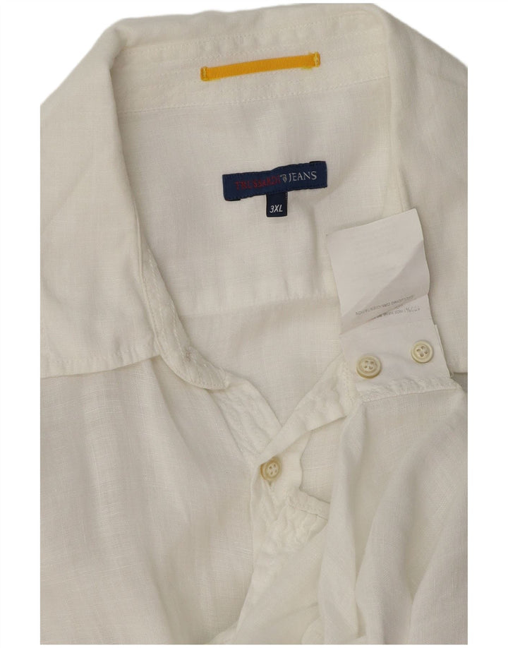 Trussardi Jeans Herreskjorte 3XL Hvid hør