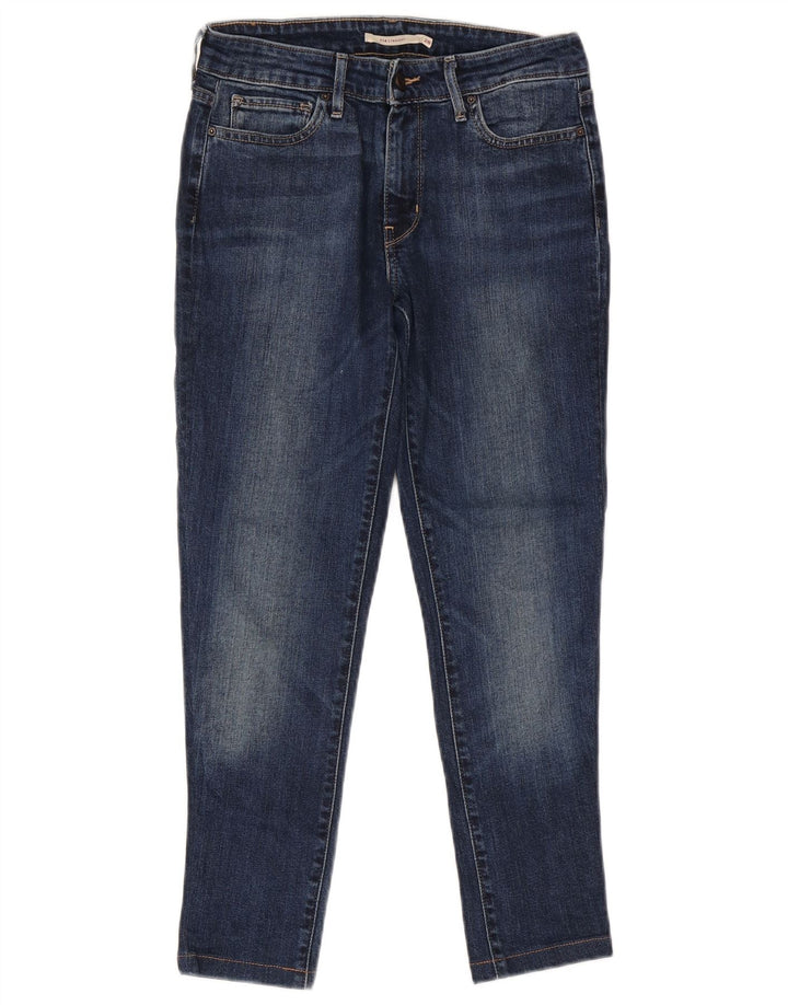 Levi's Dame 714 Straight Jeans W28 L26 Marineblå Bomuld