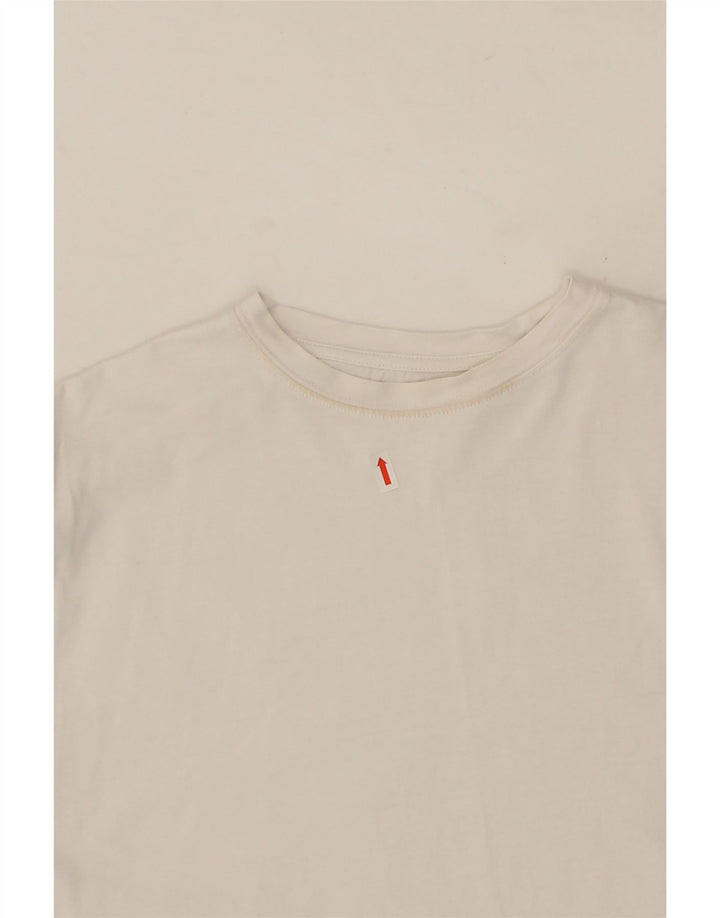 VINTAGE Womens Top Long Sleeve UK 14 Medium White Cotton Vintage Vintage and Second-Hand Vintage from Messina Hembry 