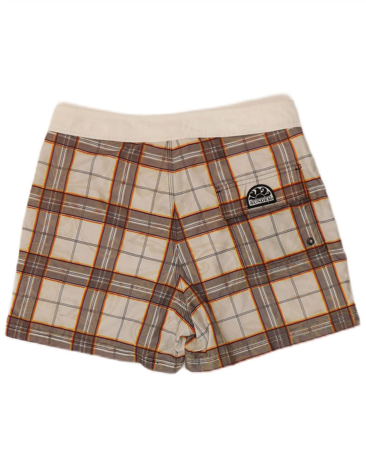 Sundek Herre badeshorts Medium Hvid Ternet polyester