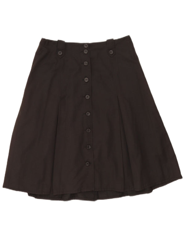 Charles Robertson Dame A-Line nederdel UK 12 Medium W28 L24 Sort Bomuld