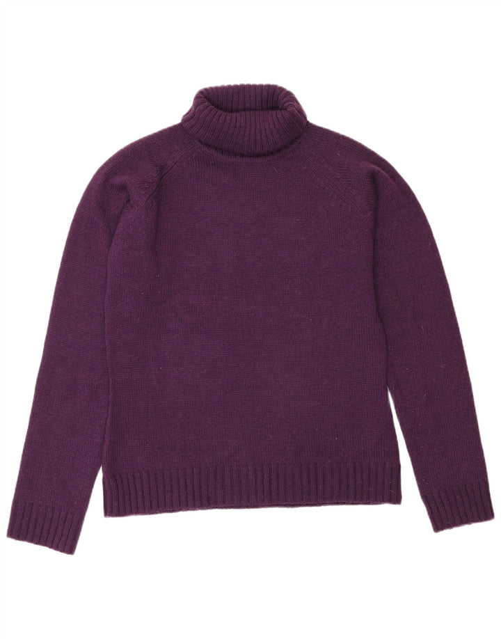 Zara Dame Roll Neck Jumper Sweater UK 14 Large Purple Polyacrylic