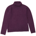 Zara Dame Roll Neck Jumper Sweater UK 14 Large Purple Polyacrylic