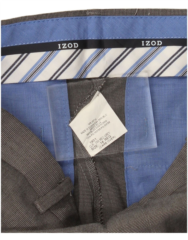 IZOD Boys Straight Chino Trousers 13-14 Years W26 L27 Grey Polyester