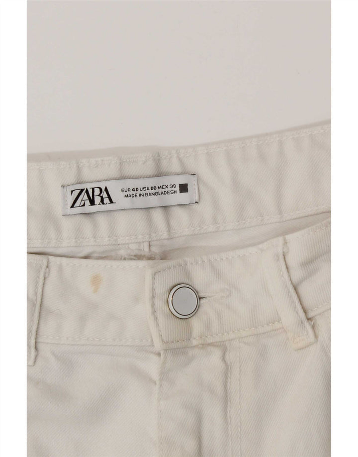 Zara Dame Jeans med brede ben EU 40 Medium W30 L29 Hvid