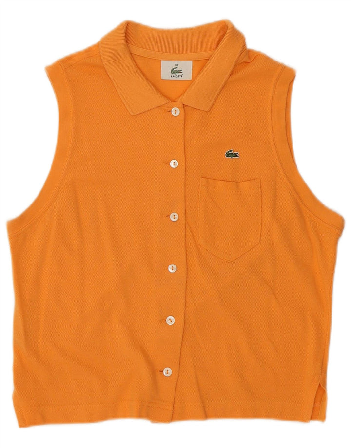 Lacoste ærmeløs skjortebluse til kvinder Størrelse 40 Medium Orange Bomuld