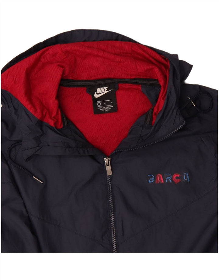 NIKE Herre Barcelona Træningsdragt med hætte Topjakke Stor marineblå polyester