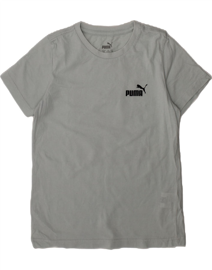 PUMA Boys Graphic T-Shirt Top 9-10 Years Grey Cotton Vintage Puma and Second-Hand Puma from Messina Hembry 